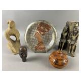 Bronze Cane Head, Egyptian Stone Bookend & More