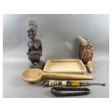Vtg African Tribal Fertility Statue & More