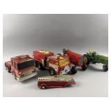 Vtg Toy Fire Truck, John Deer Tractor & More