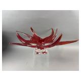 Vtg Red Centerpiece Bowl