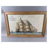 Framed Needlepoint "The Flying Cloud" Wall Art