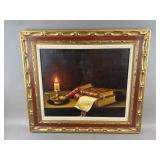 Framed/Signed Alix Duval Still Life Oil Painting