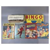 Vtg Coloring Books, Bingo Set & Tinkertoy Set