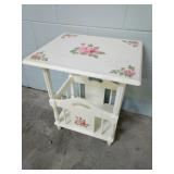 Hand-painted Wooden End Table/Magazine Holder