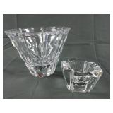 Orrefors Crystal Vase and Candle Holder