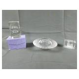 Orrefors Crystal Candle Holder and Paper Weights