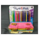 Papermate Felt Tip Pens and Post-its