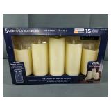 New Sterno Home 5 LED Wax Candles With Remote
