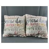 2 Decorative Holiday Pillows