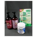 Shampoo, Conditioner, CeraVe Cream, Soft Picks