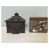Cast Iron Bank & Die Cast Car