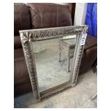 GRAY METAL WALL MIRROR