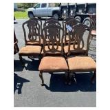WOOD STRAIGHT BACK UPHOLSTERED DINING CHAIRS