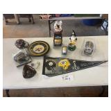 STEELERS MEMORABILIA - HELMET - CLOCK - BANNER