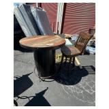 WHISKEY BARREL BAR TABLE & STOOL