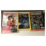 3 older magazines.  Vanity Fair 1999. Nat