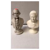 2 presidents bust figurines.  6.5" & 7" tall.