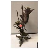 Metal decor piece.  Lilies.  17" high approx.