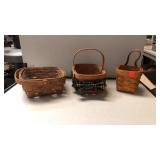 3 Small Baskets Decorative