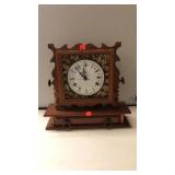 Clock with Cross-Stitch Decor and Drawer