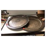 2 cnt of Tarnished Silver Platters
