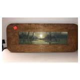 Ornate Engraved Wooden Frame with Painting