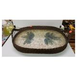 Decorative Peacock Feather Serving Tray
