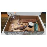 Flat of Misc Decor, Vintage Games, Etc.