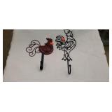 2 Metal Rooster Hooks