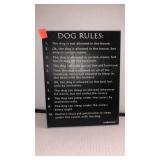 Dog Rules Wooden Sign