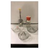 5 pc lot of Vintage kitchen tools.  Chopper. Nut