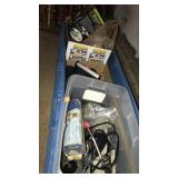 Large tote of misc items.  46"long x 8" high x