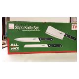 25pc knife set.  New in Box