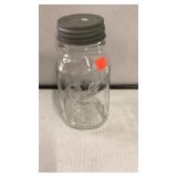 Ball canning jar w/ zinc lid.  Square round