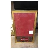 Budweiser Menu and Beer Price Sign Vintage 1973