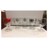 5 cnt of Assorted Beer Glasses Vintage