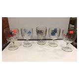 5 cnt of Assorted Beer Glasses Vintage