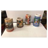 4 Assorted Collectible Beer Mugs