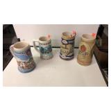 4 Assorted Collectible Beer Mugs