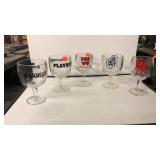 5 Assorted Beer Glasses