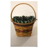 Longaberger.  Wall basket. Cloth & plastic liner.
