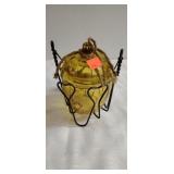 Metal Holder W/Glass Jar