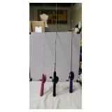 3 Fishing Poles..All Shakespeare,  1 Disney & 1