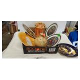 Flat of Collectors Plates, Vase & 2 Canisters