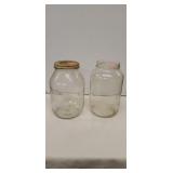 2 Lg Glass Jars