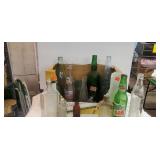 Box of Different Size Glass Bottles  & Jars