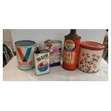Lot of Vintage Containers Some W/ Contents In
