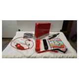 Red Nintendo Wii, Two Controllers, Accessories