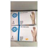 2 boxes large vinyl examine gloves.  100/ box.