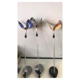 Lot of 3 solar butterfly stakes.